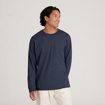 Allbirds Allgood Puuvilla Long Sleeve Miesten T Paidat Laivastonsininen | FI4765UT