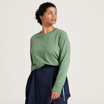 Allbirds Allgood Puuvilla Long Sleeve Naisten T Paidat Vihreä | FI4314GL