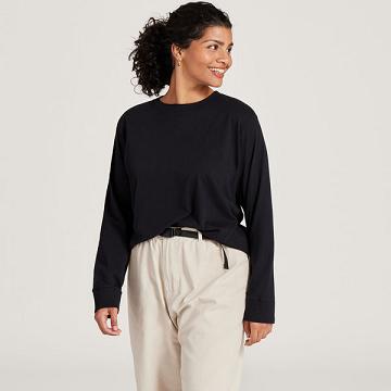 Allbirds Allgood Puuvilla Long Sleeve Naisten T Paidat Mustat | FI4315FM