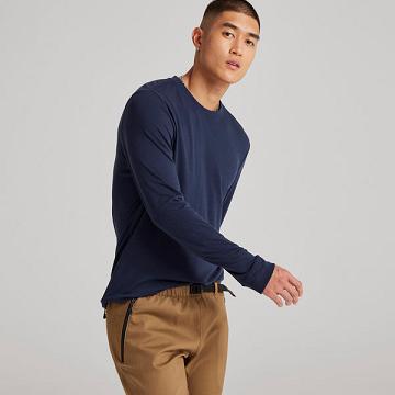 Allbirds Long Sleeve Sea Miesten T Paidat Laivastonsininen | FI4773NB